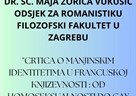 Gostujuće predavanje-izv. prof. dr. sc. Maja Zorica (Vukušić)